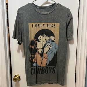 Oversized Graphic Western Tee with Cowboy Print NWOT